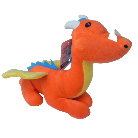 Metropawlin Dog Toy 12" Orange‎ Dragon Squeaker Plush Pet NEW - Picture 1 of 3